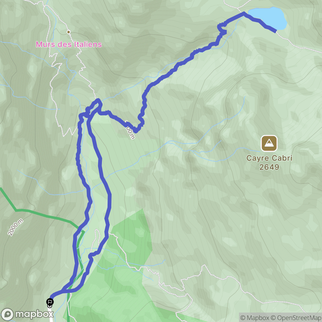 Belvédère : carte du parcours de randonnée - France