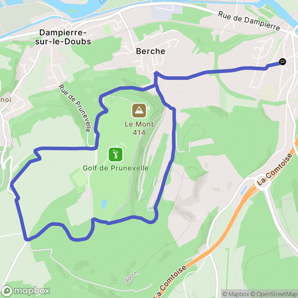 Voujeaucourt : carte du parcours de randonnée - France