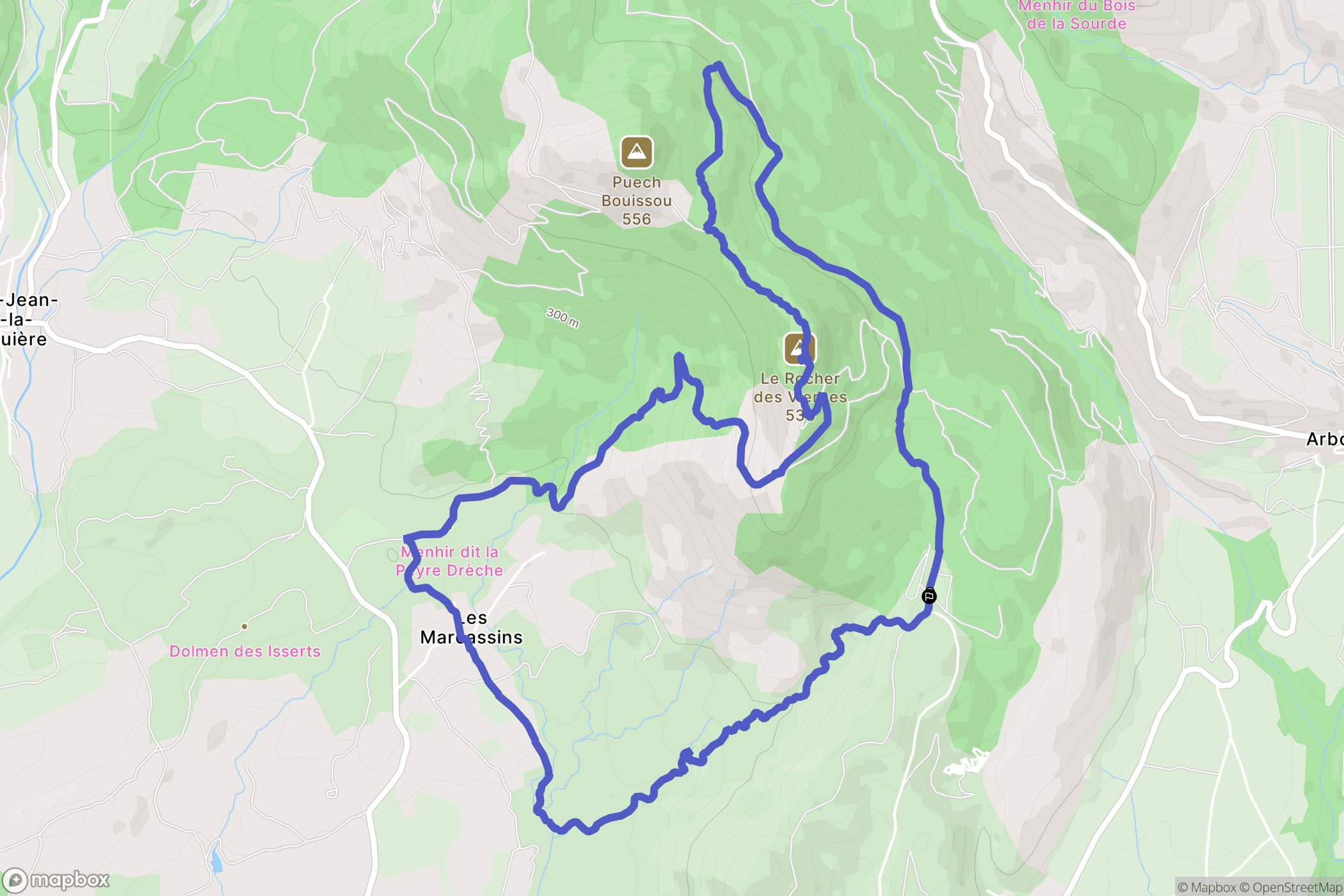 Saint-Saturnin-de-Lucian : carte du parcours de randonnée - France