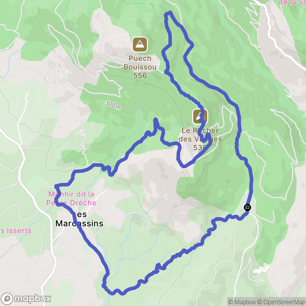 Saint-Saturnin-de-Lucian : carte du parcours de randonnée - France