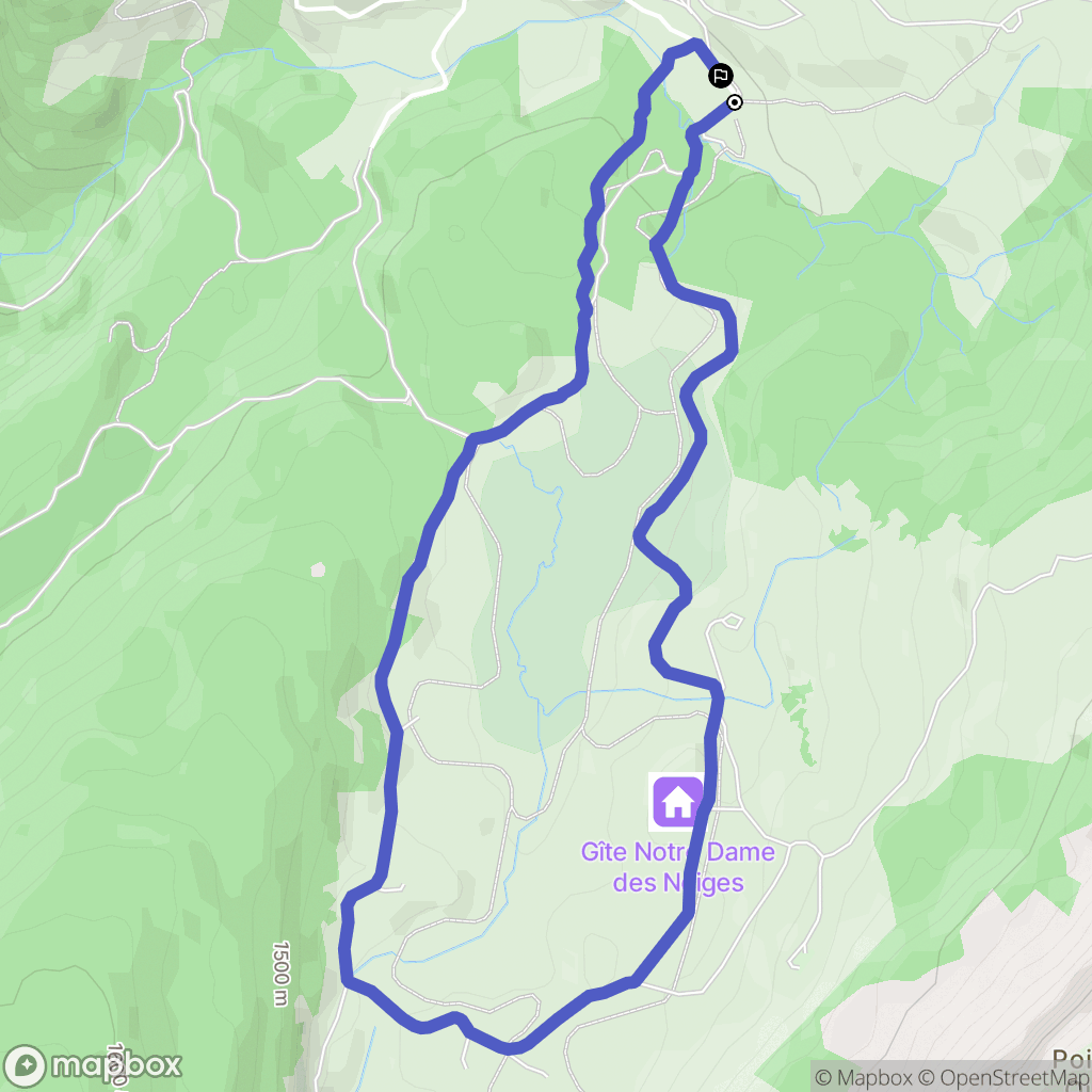 Fillière : carte du parcours de randonnée - France