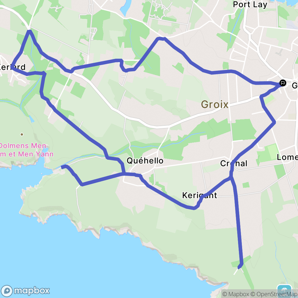 Groix : carte du parcours de randonnée - France