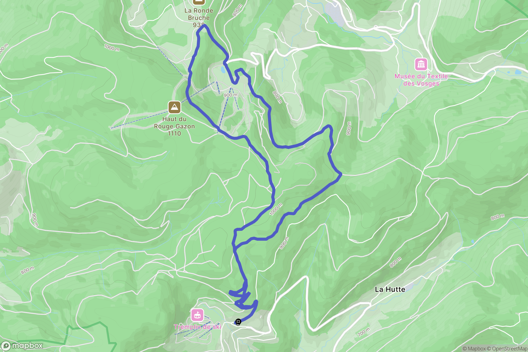 Bussang : carte du parcours de randonnée - France
