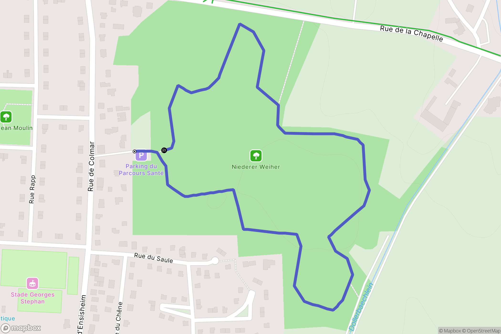 Wittenheim : carte du parcours de randonnée - France