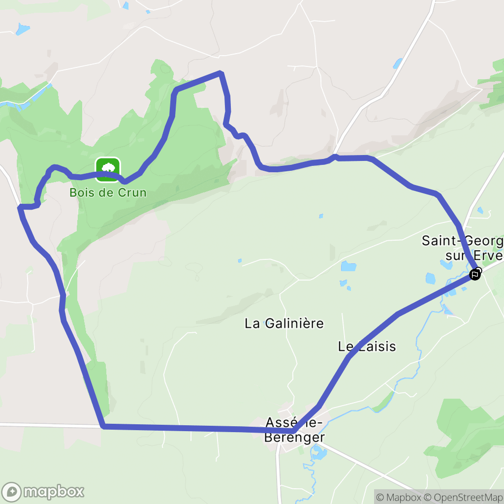 Saint-Georges-sur-Erve : carte du parcours de randonnée - France