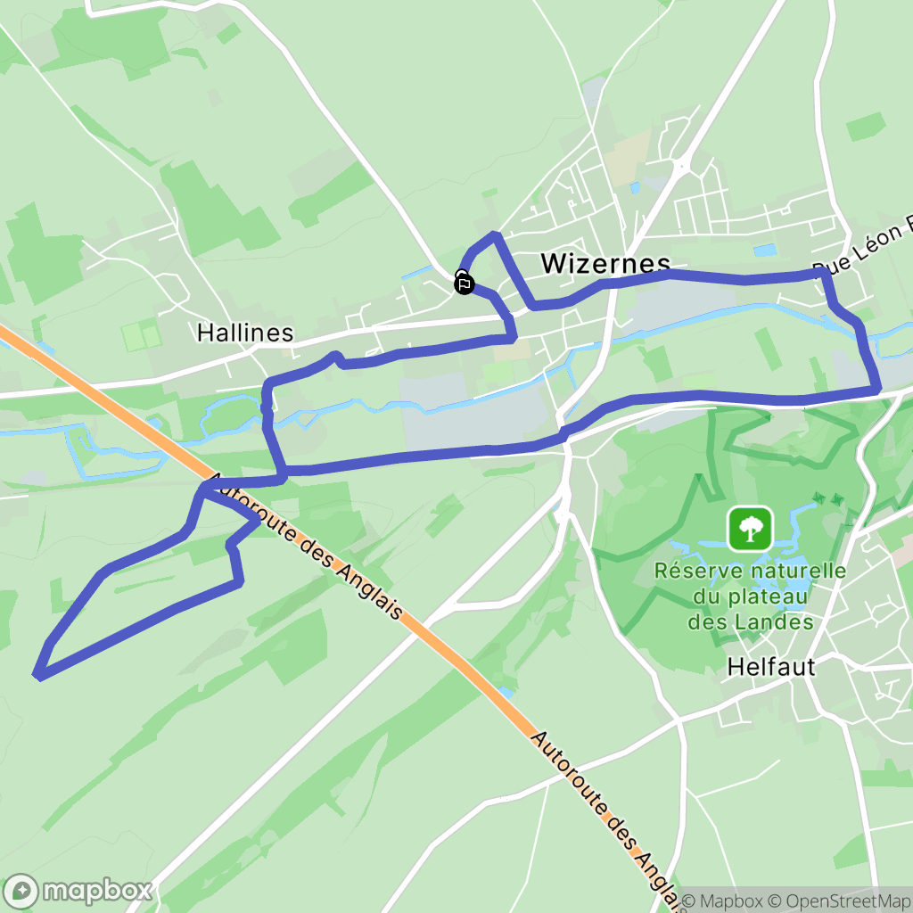 Wizernes : carte du parcours de randonnée - France