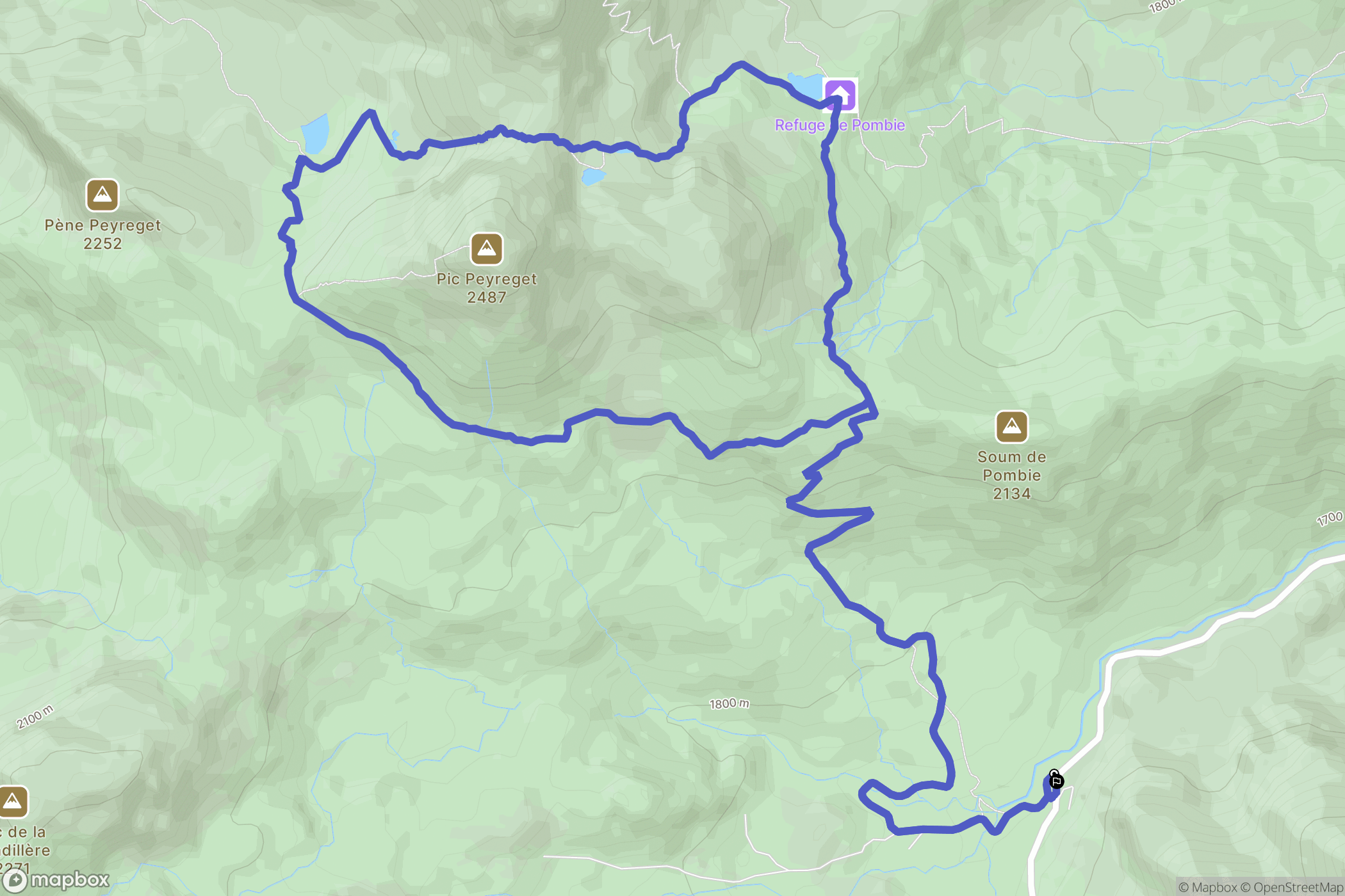 Laruns : carte du parcours de randonnée - France