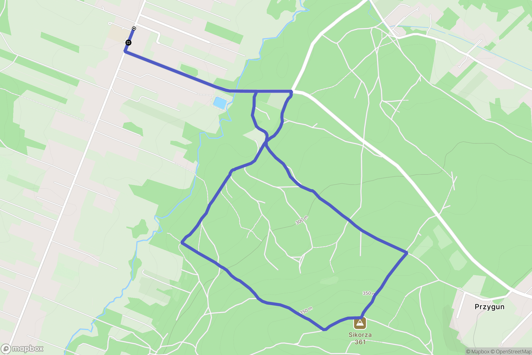 Niestachów: mapa trasy - Poland
