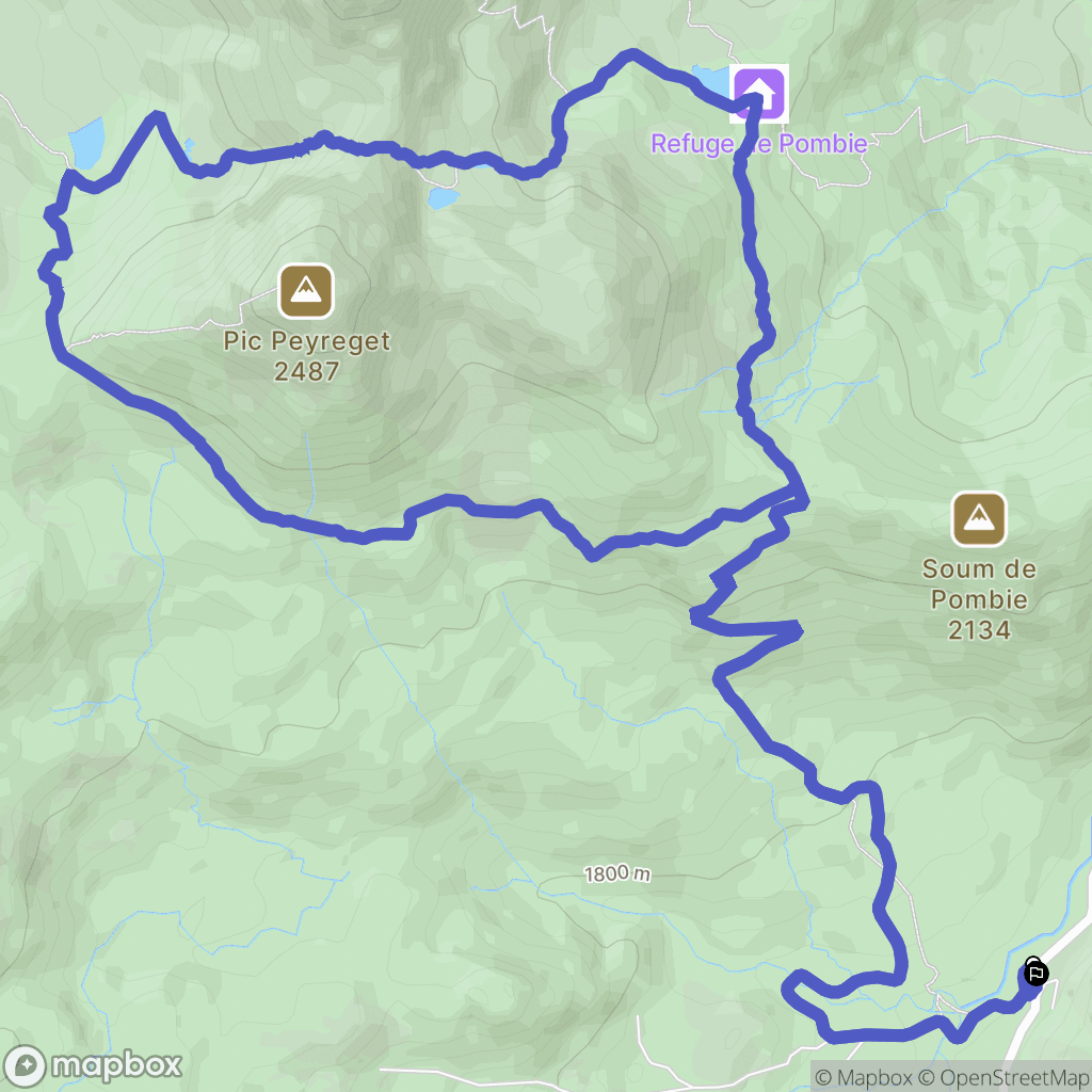 Laruns : carte du parcours de randonnée - France