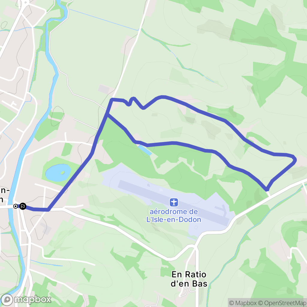 L'Isle-en-Dodon : carte du parcours de randonnée - France