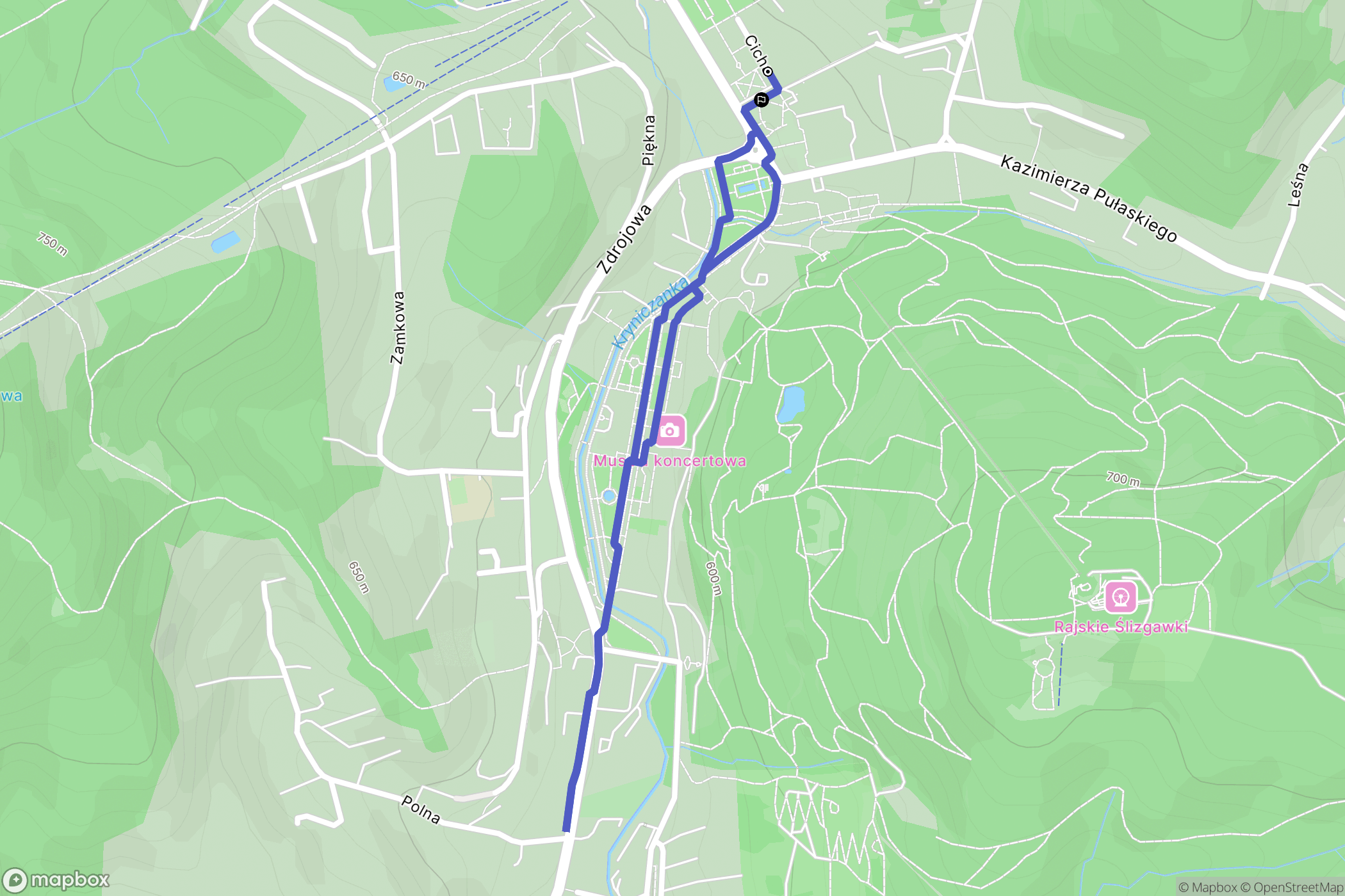 Krynica-Zdrój: mapa trasy - Poland