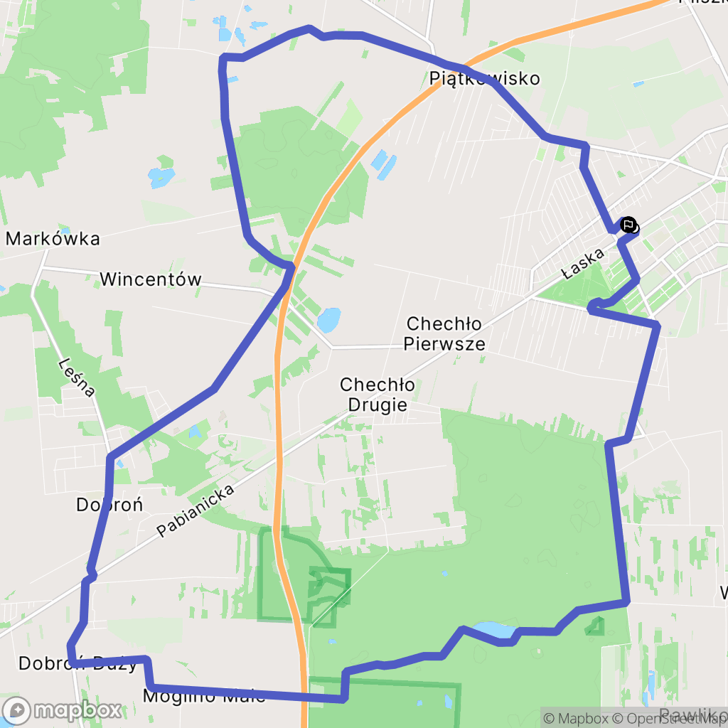 Pabianice: mapa trasy - Poland