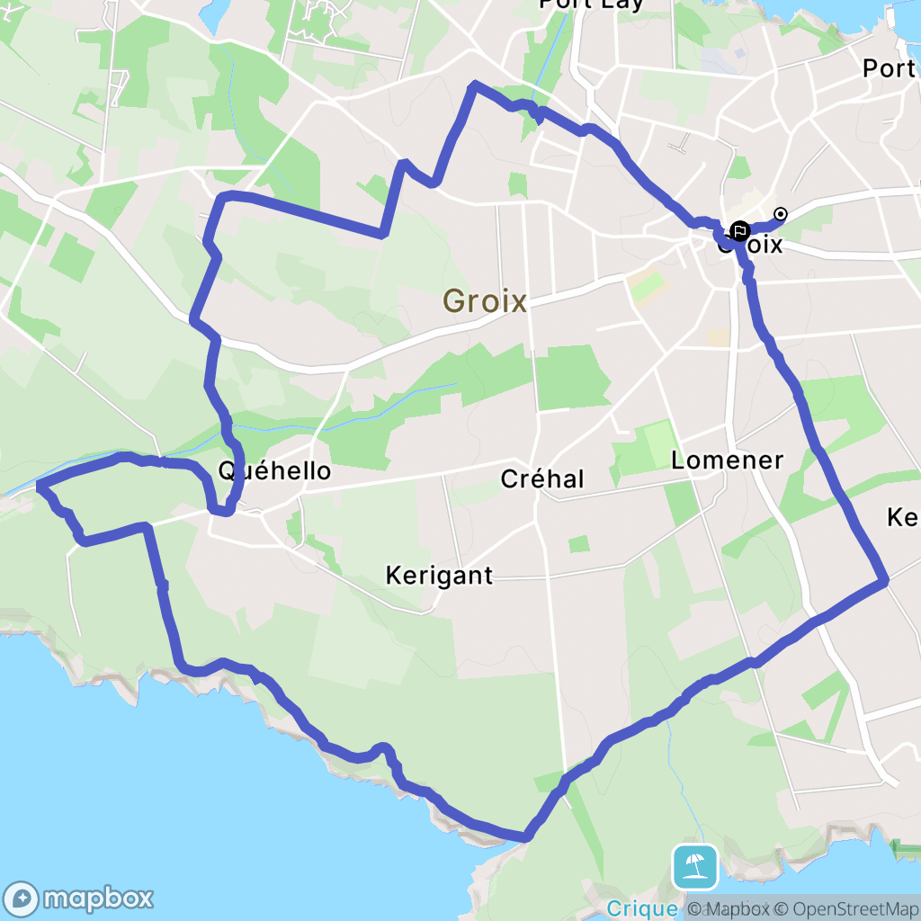 Groix : carte du parcours de randonnée - France