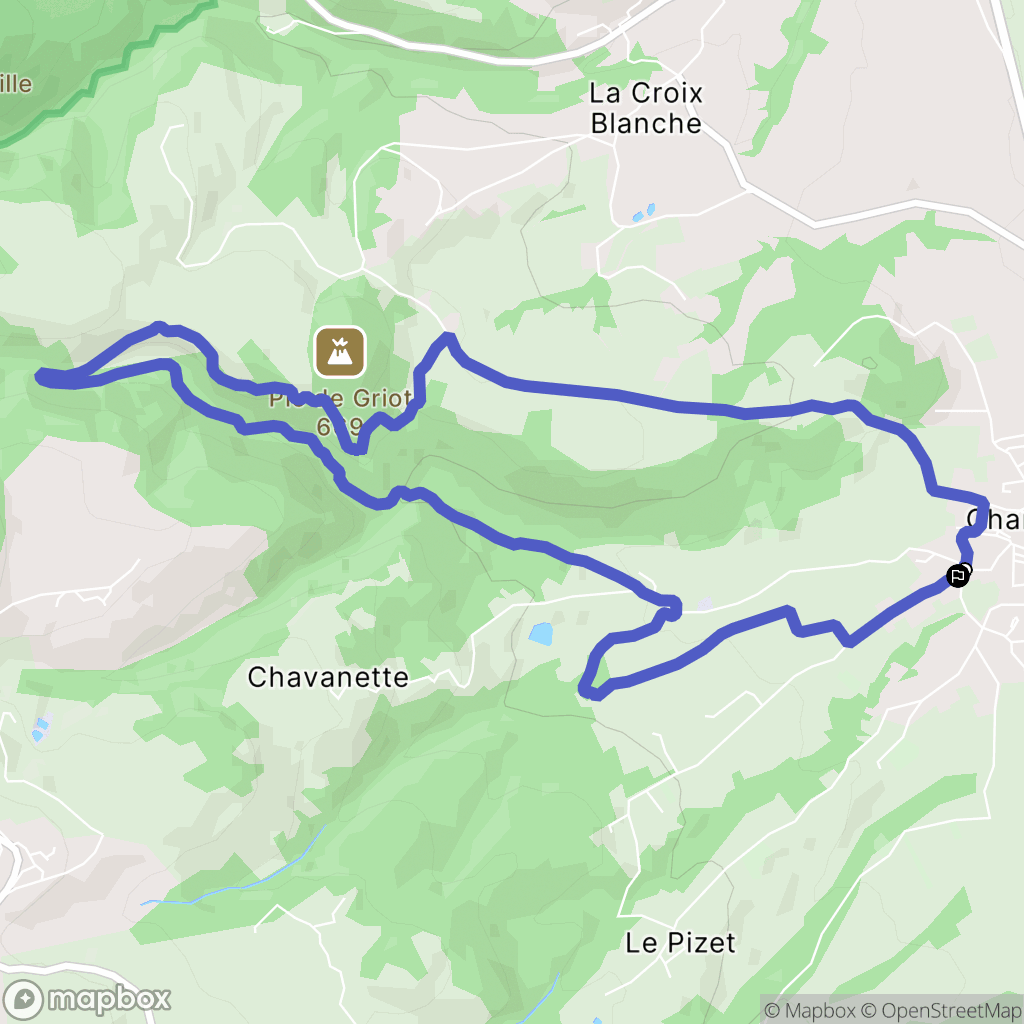 Champdieu : carte du parcours de randonnée - France