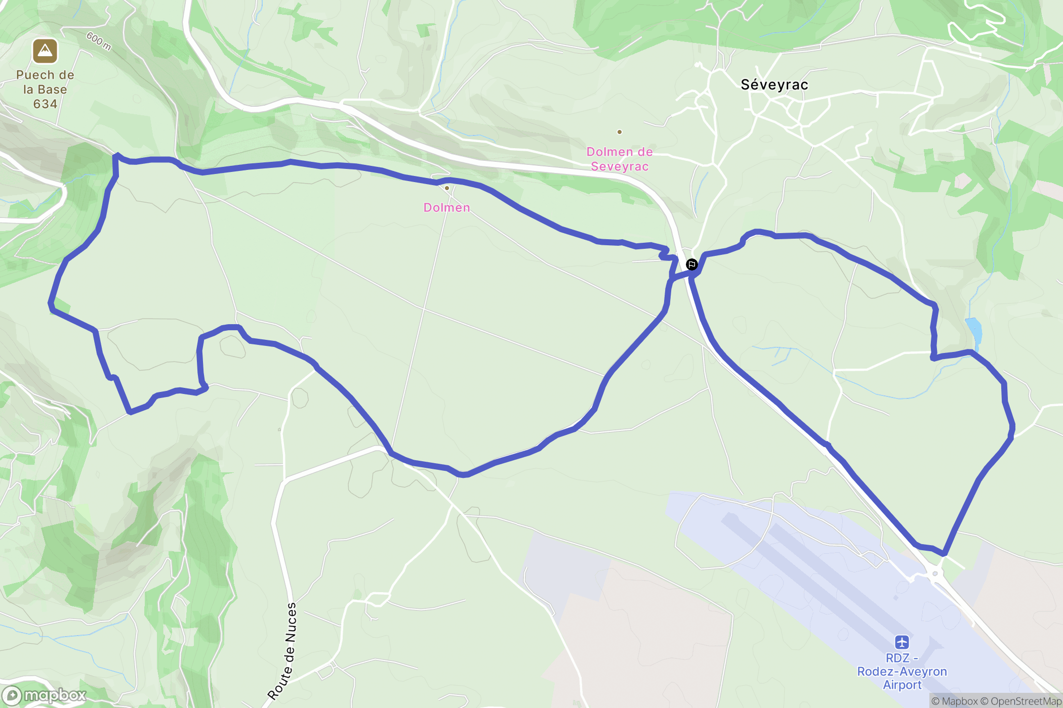 Salles-la-Source : carte du parcours de randonnée - France
