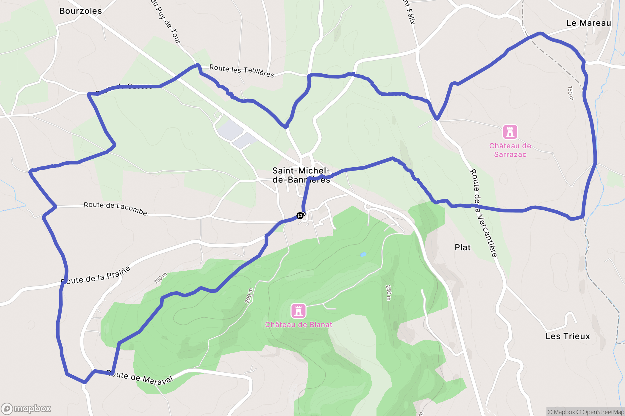 Saint-Michel-de-Bannières : carte du parcours de randonnée - France