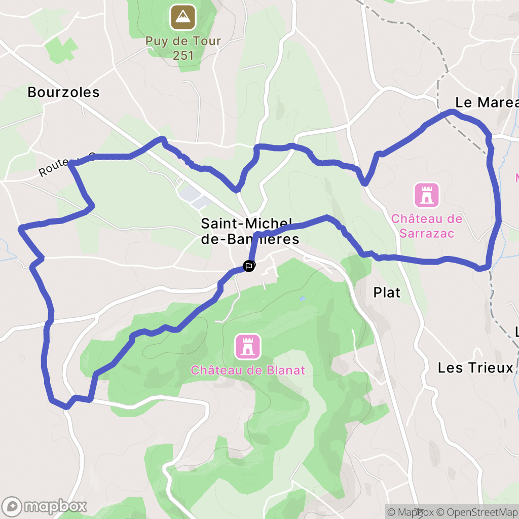 Saint-Michel-de-Bannières : carte du parcours de randonnée - France