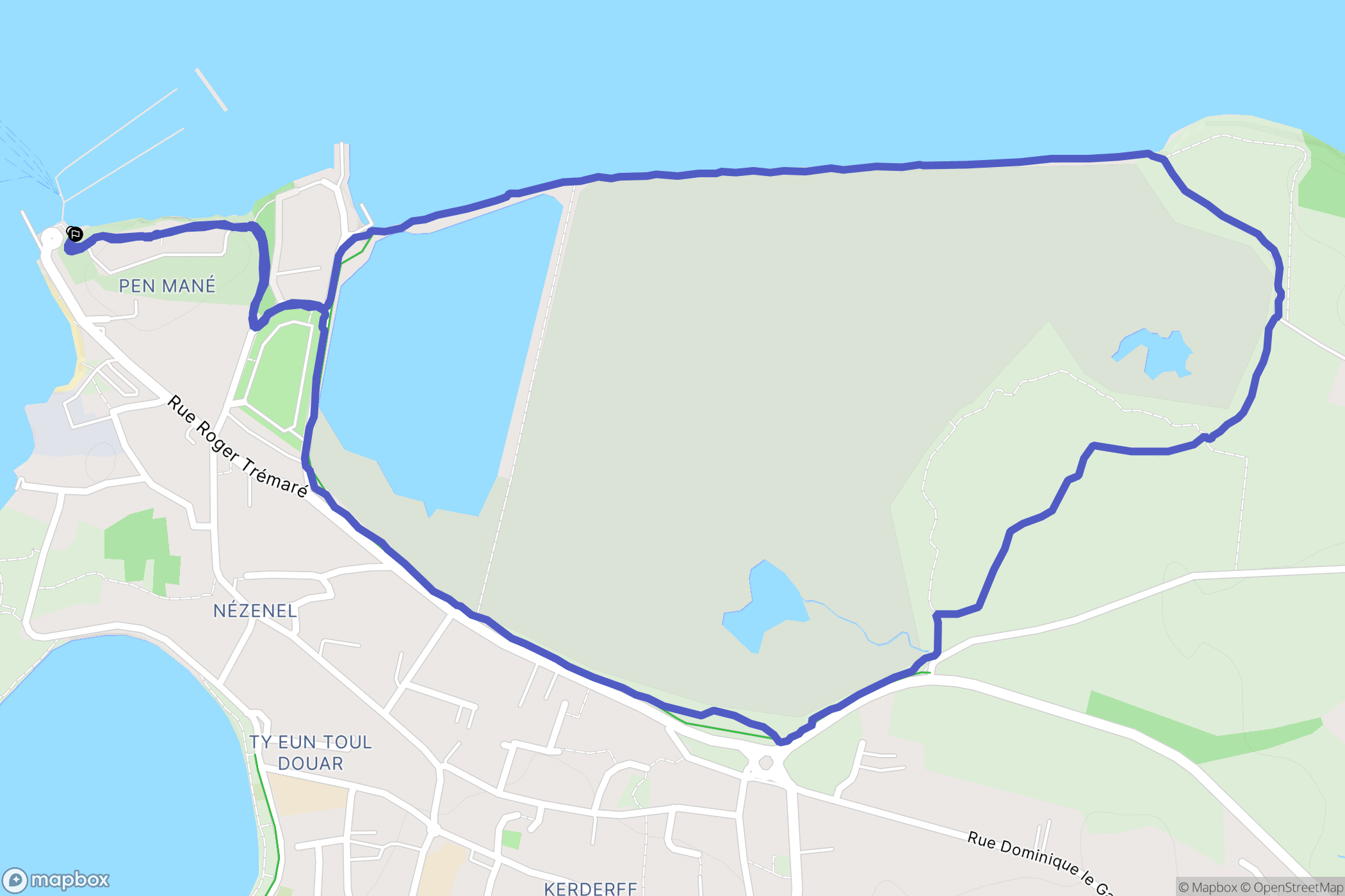 Locmiquélic : carte du parcours de randonnée - France