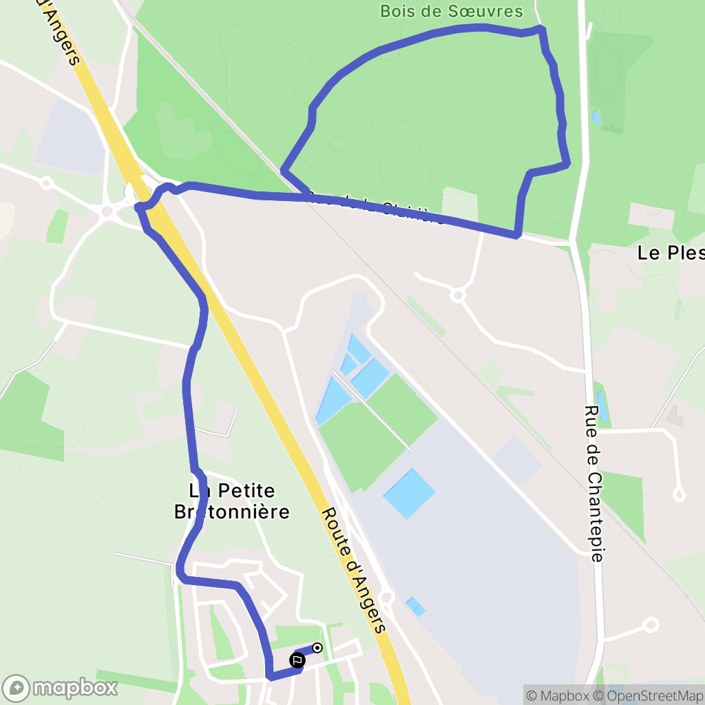 Vern-sur-Seiche : carte du parcours de randonnée - France