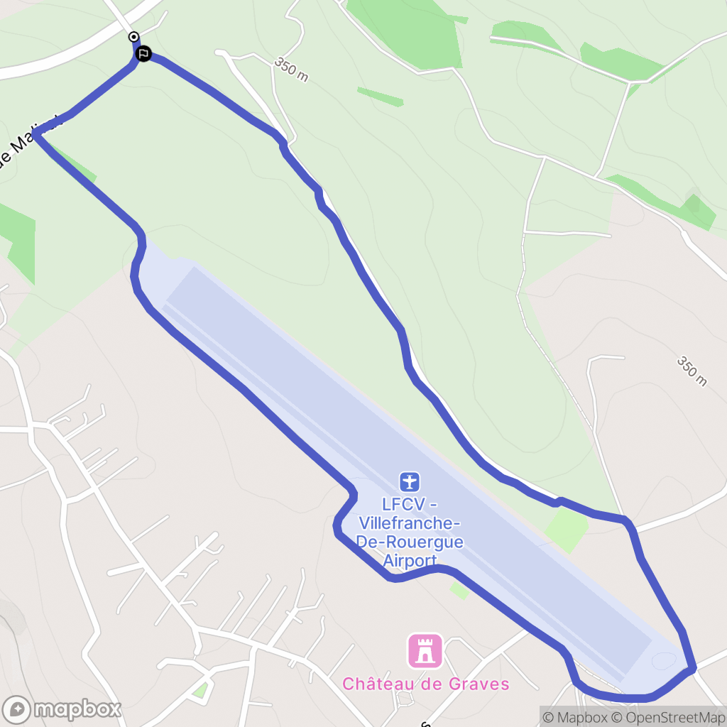 Villefranche-de-Rouergue : carte du parcours de randonnée - France