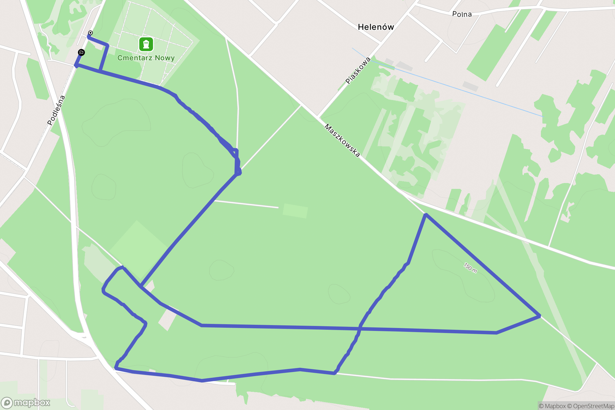 Ozorków: mapa trasy - Poland