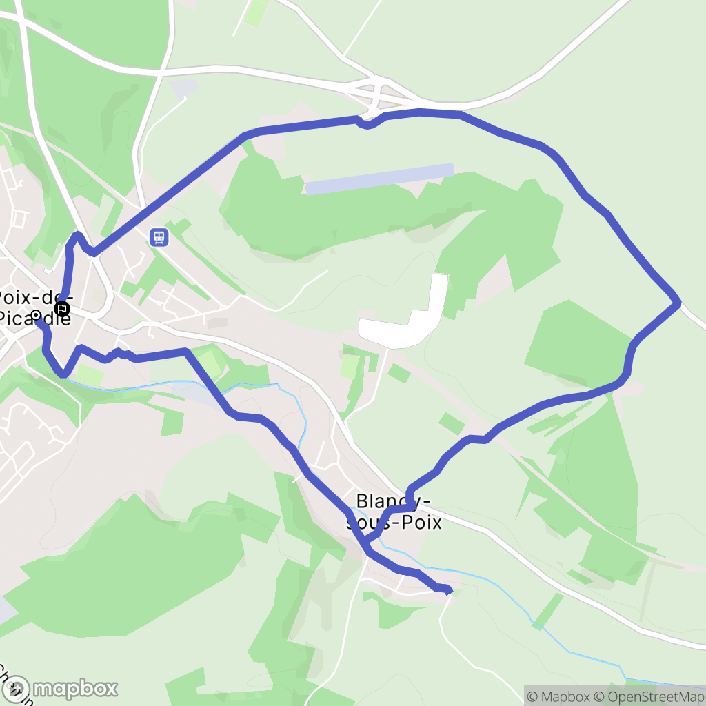 Poix-de-Picardie : carte du parcours de randonnée - France