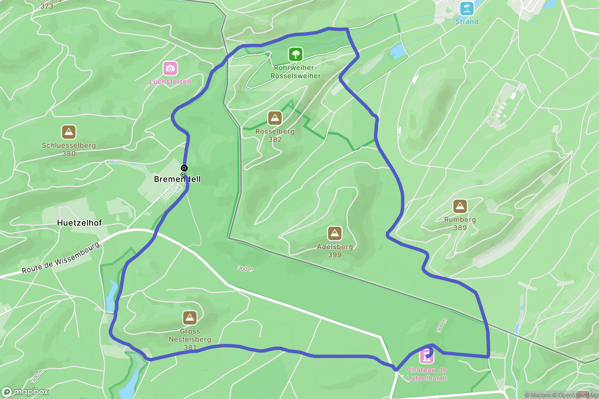 Sturzelbronn : carte du parcours de randonnée - France