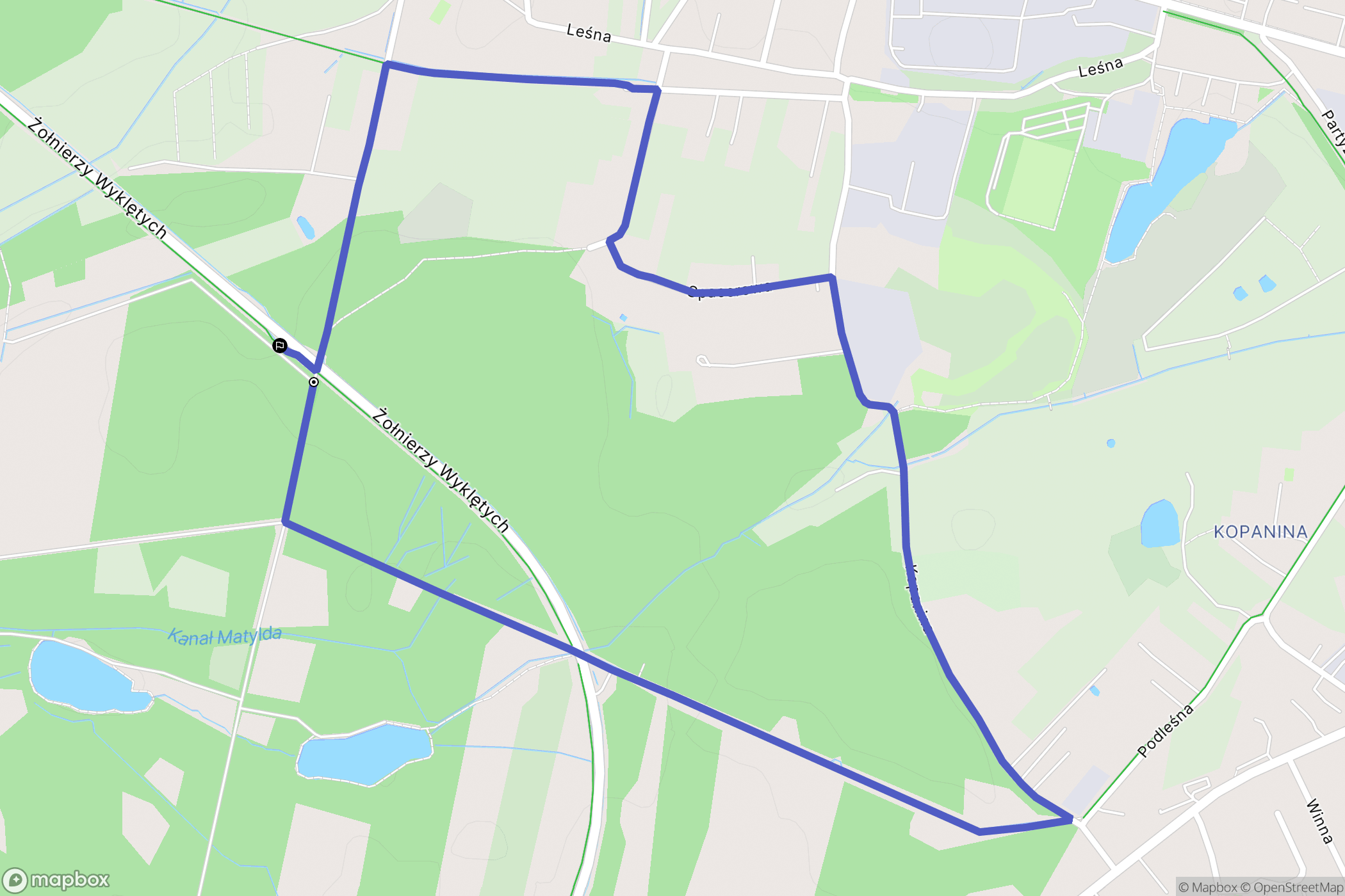 Chrzanów: mapa trasy - Poland