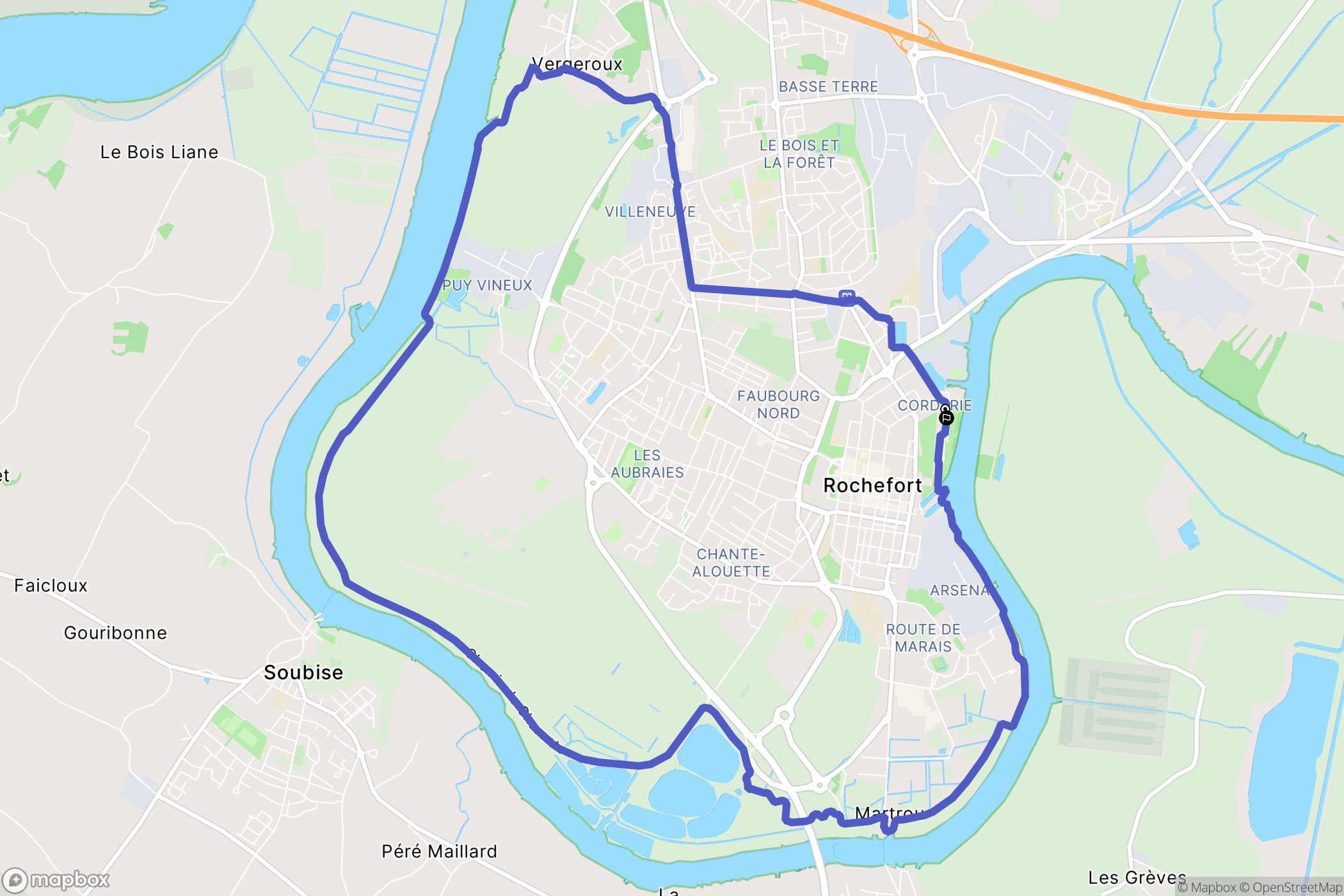 Rochefort : carte du parcours de randonnée - France