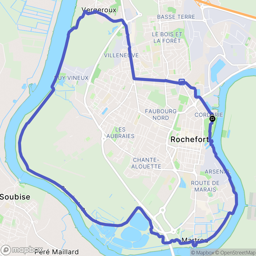 Rochefort : carte du parcours de randonnée - France