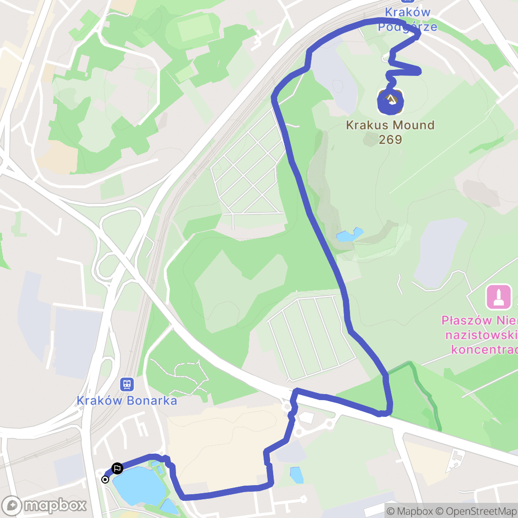 Kraków: mapa trasy - Poland