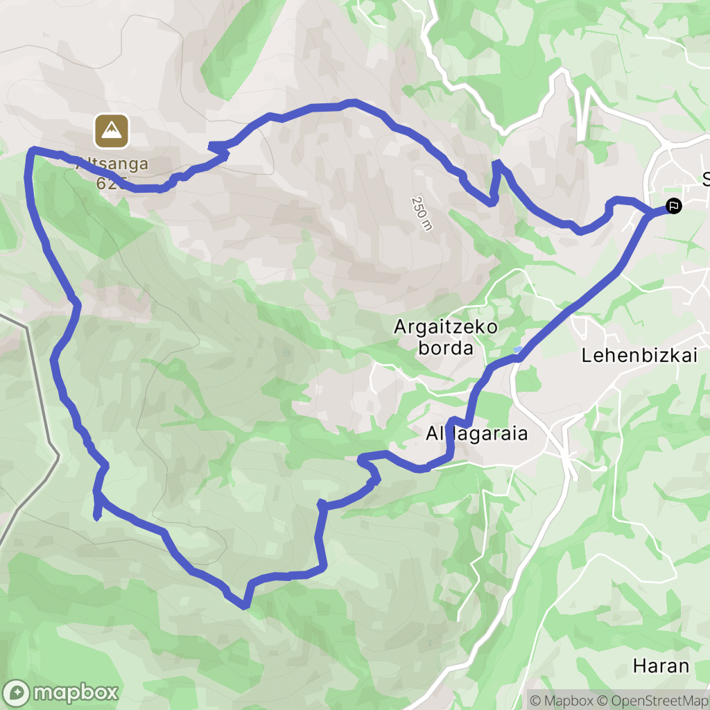 Sare : carte du parcours de randonnée - France