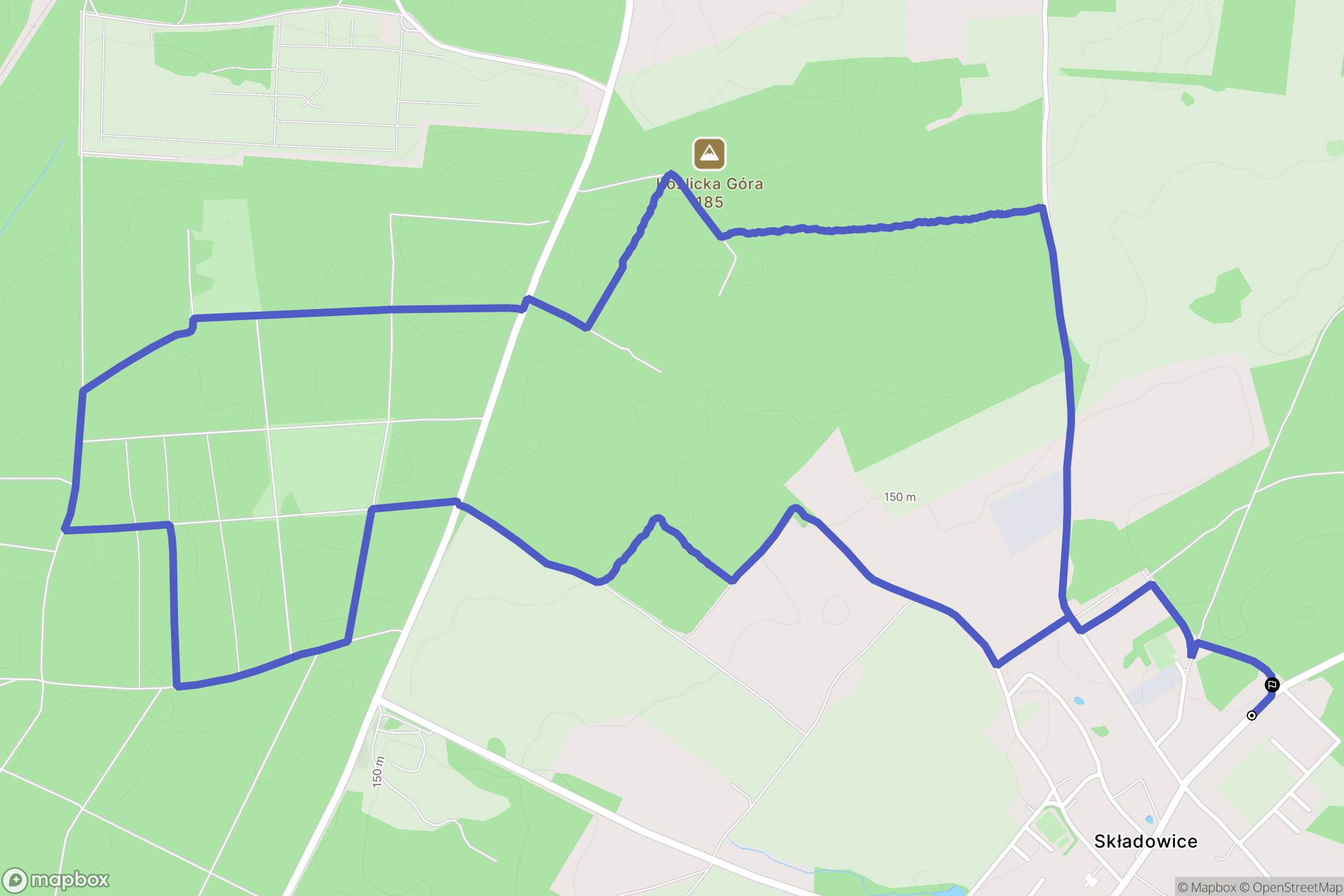 Składowice: mapa trasy - Poland