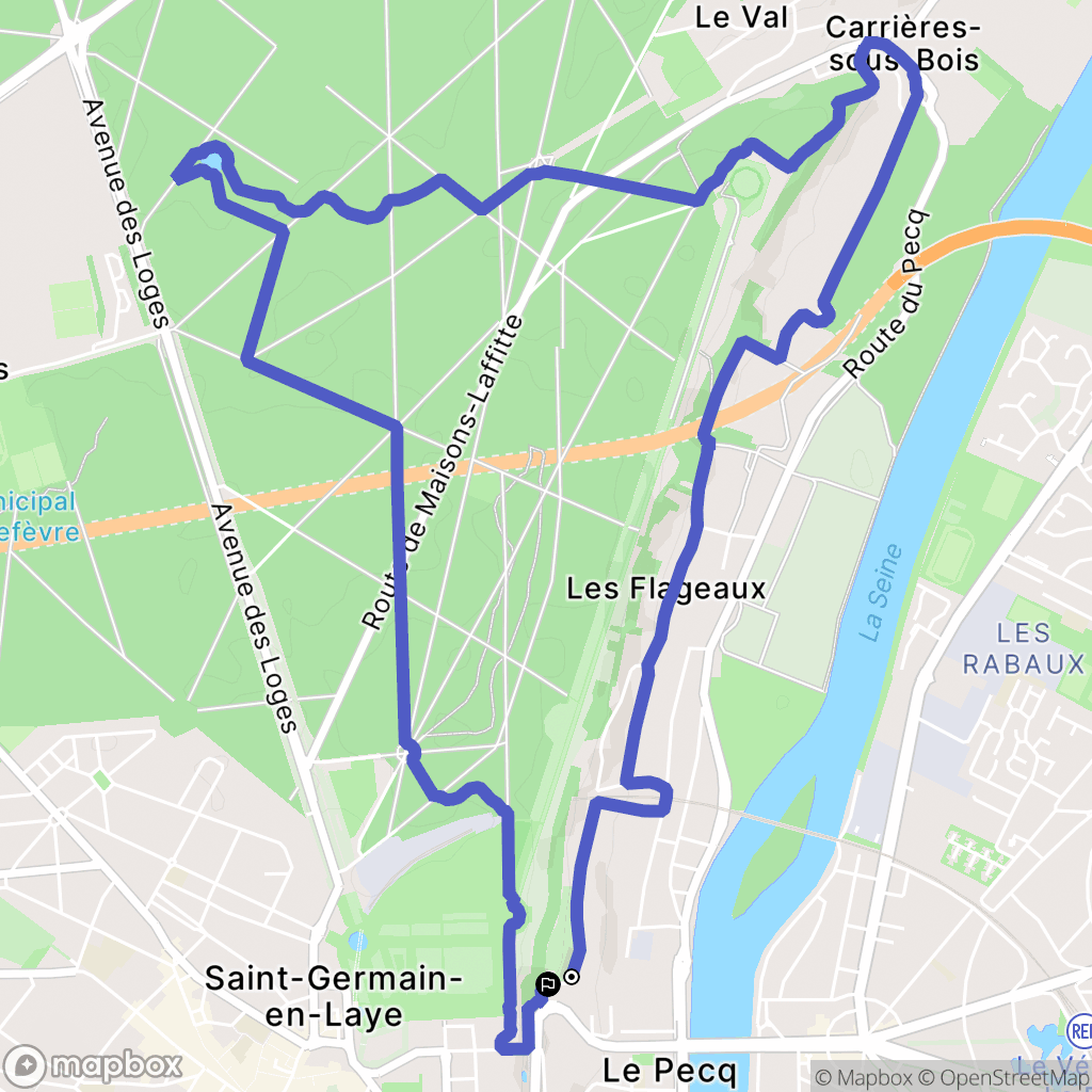 Le Pecq : carte du parcours de randonnée - France