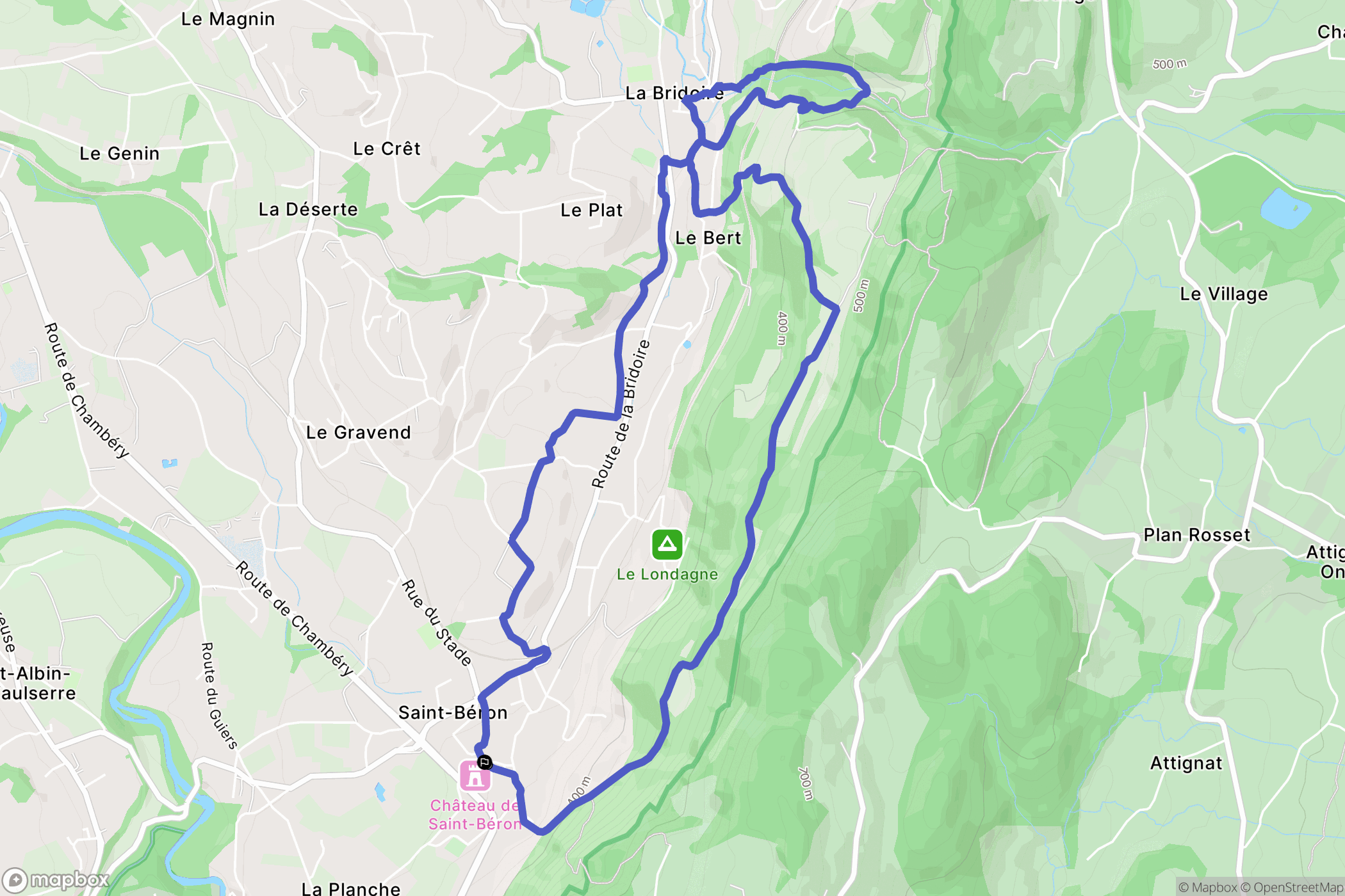 Saint-Béron : carte du parcours de randonnée - France