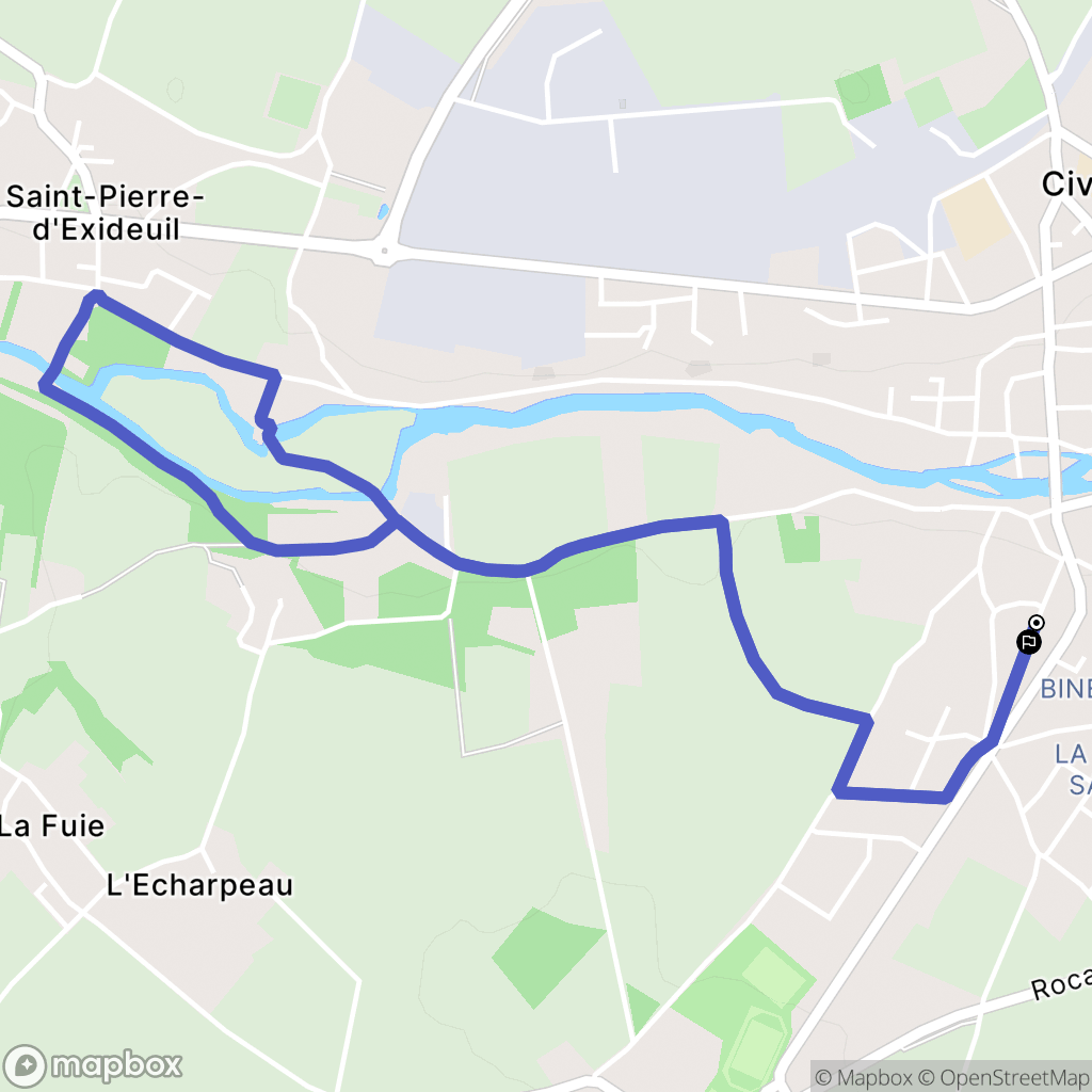 Civray : carte du parcours de randonnée - France
