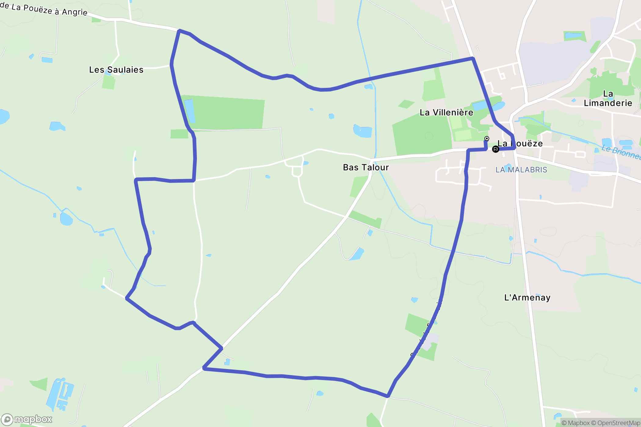 Erdre-en-Anjou : carte du parcours de randonnée - France