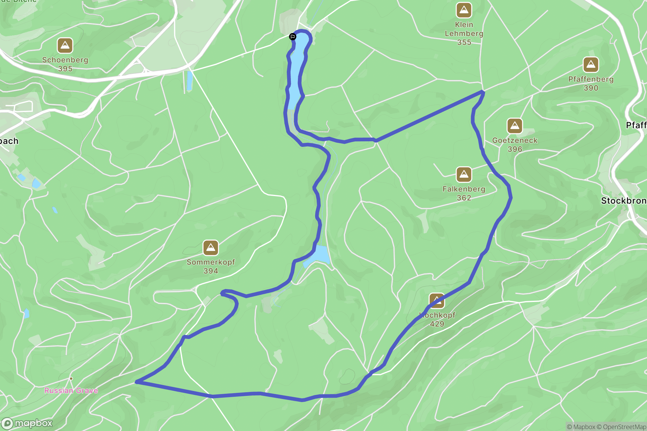Bitche : carte du parcours de randonnée - France