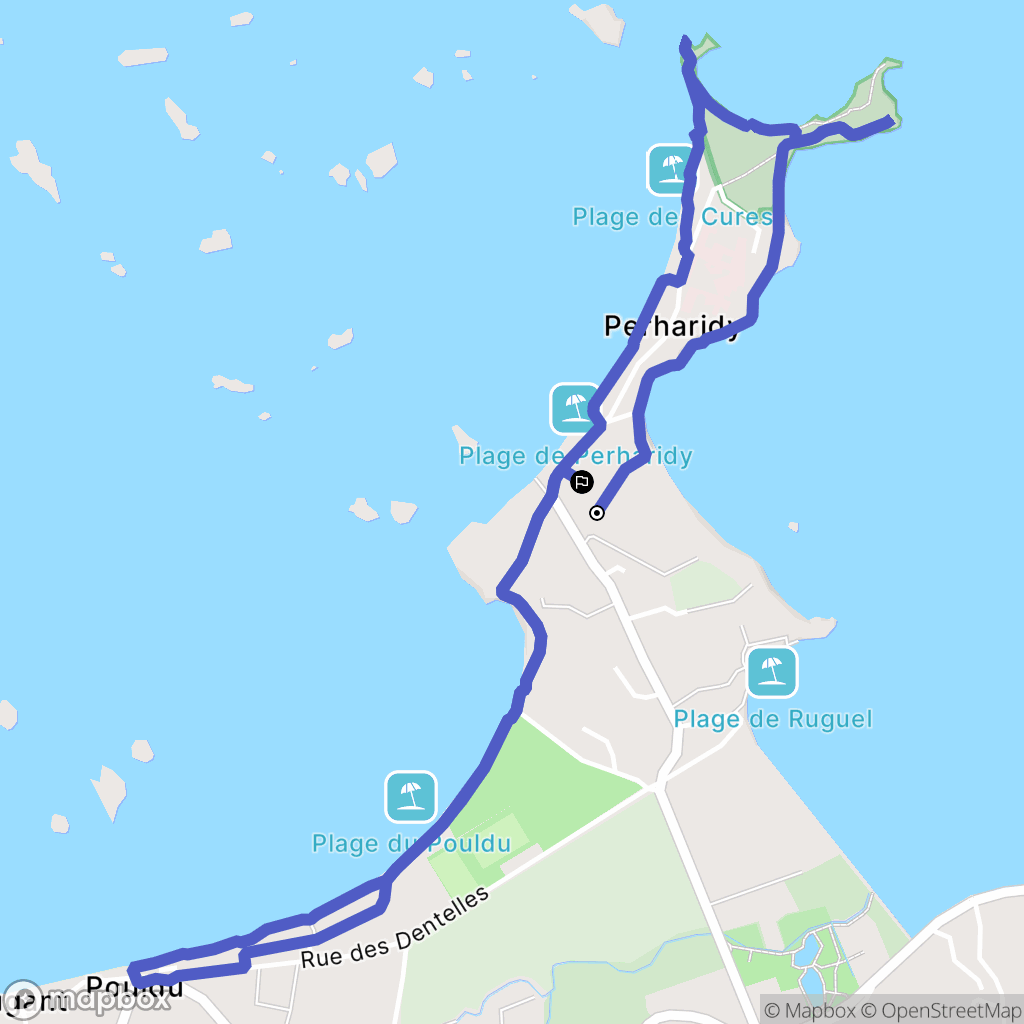 Roscoff : carte du parcours de randonnée - France