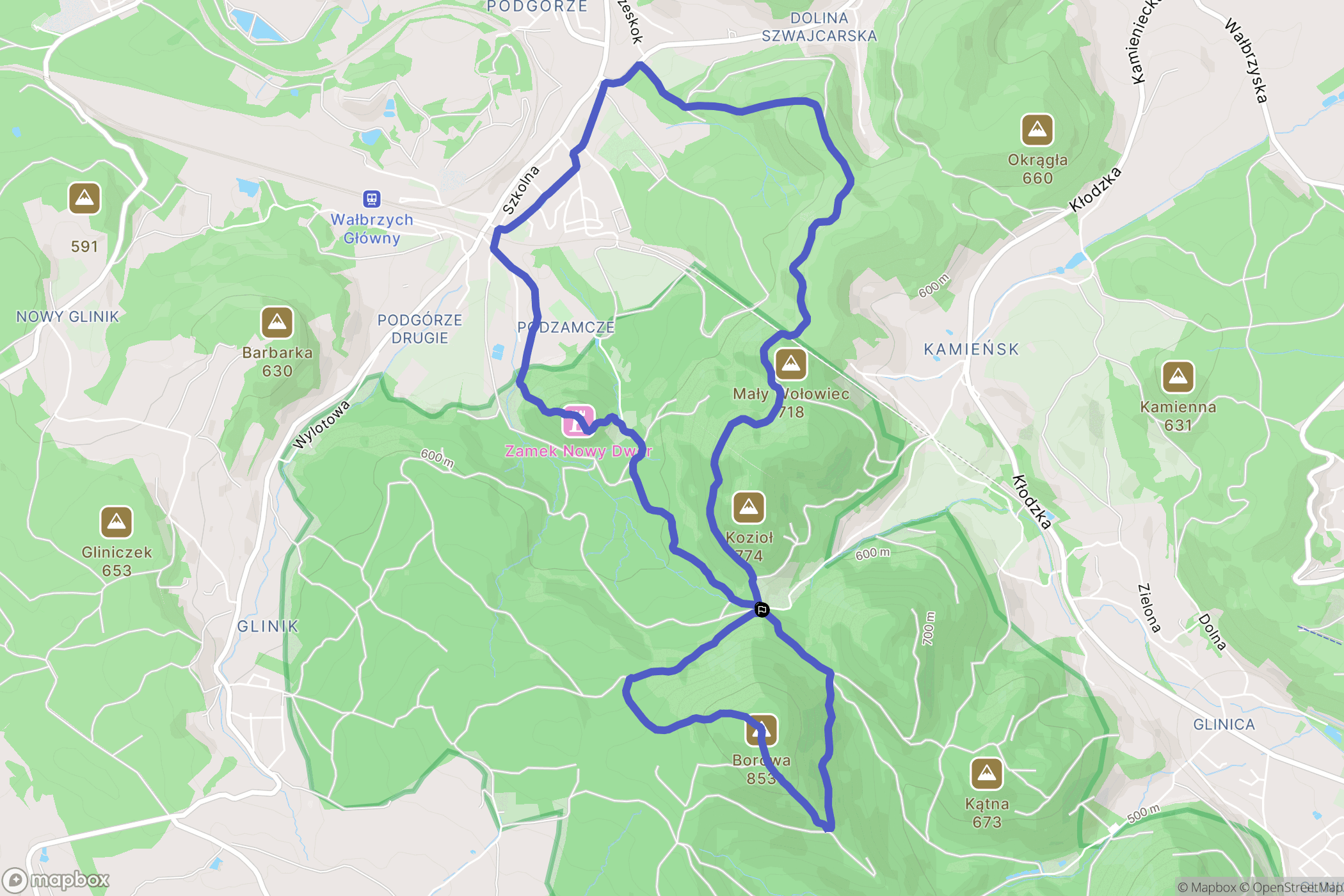 Jedlina-Zdrój: mapa trasy - Poland