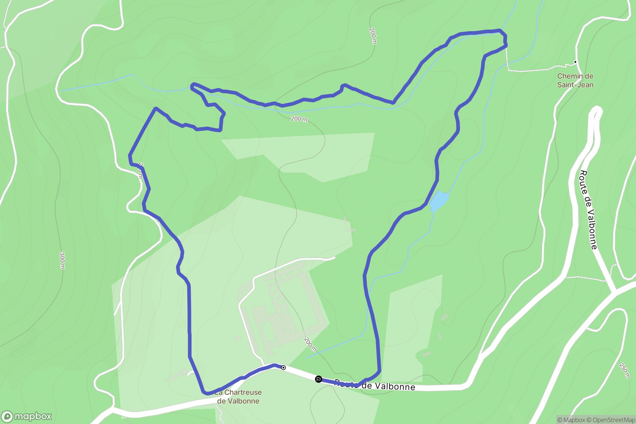 Saint-Paulet-de-Caisson : carte du parcours de randonnée - France