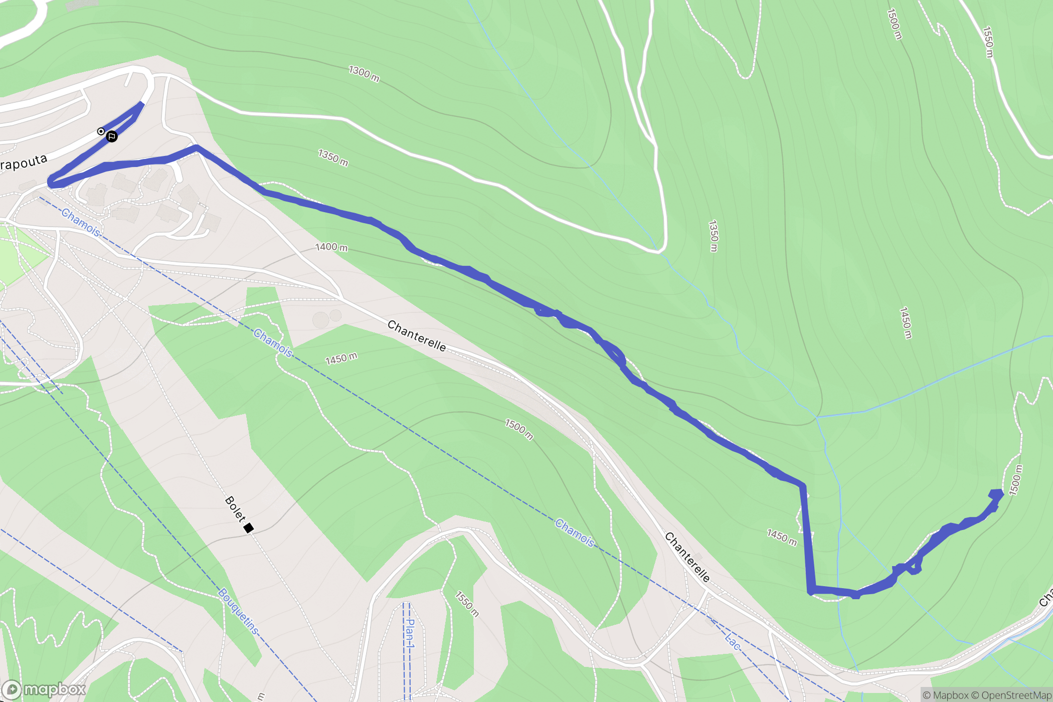 Les Adrets : carte du parcours de randonnée - France