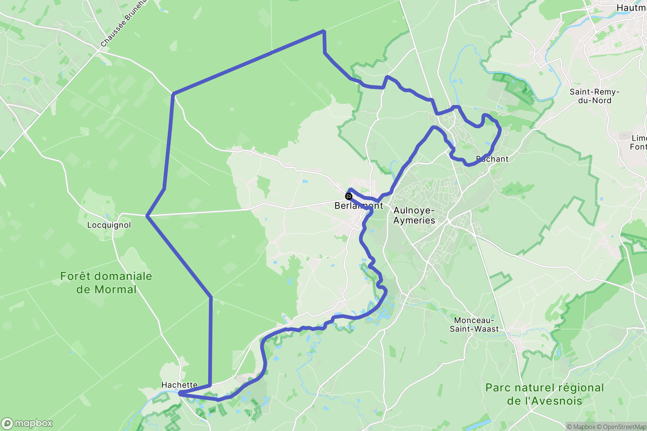 Berlaimont : carte du parcours de randonnée - France