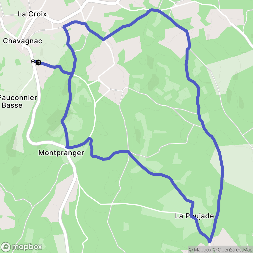 Les Coteaux Périgourdins : carte du parcours de randonnée - France