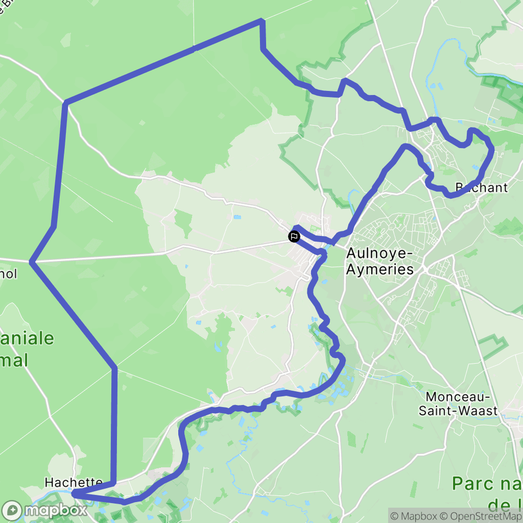 Berlaimont : carte du parcours de randonnée - France