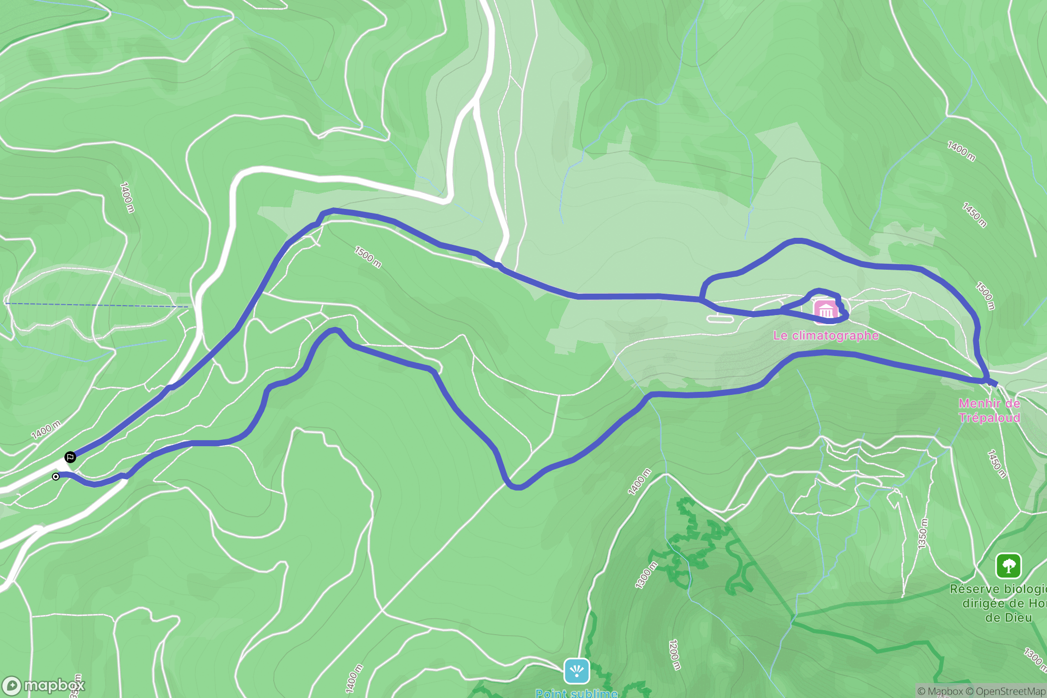 Val-d'Aigoual : carte du parcours de randonnée - France