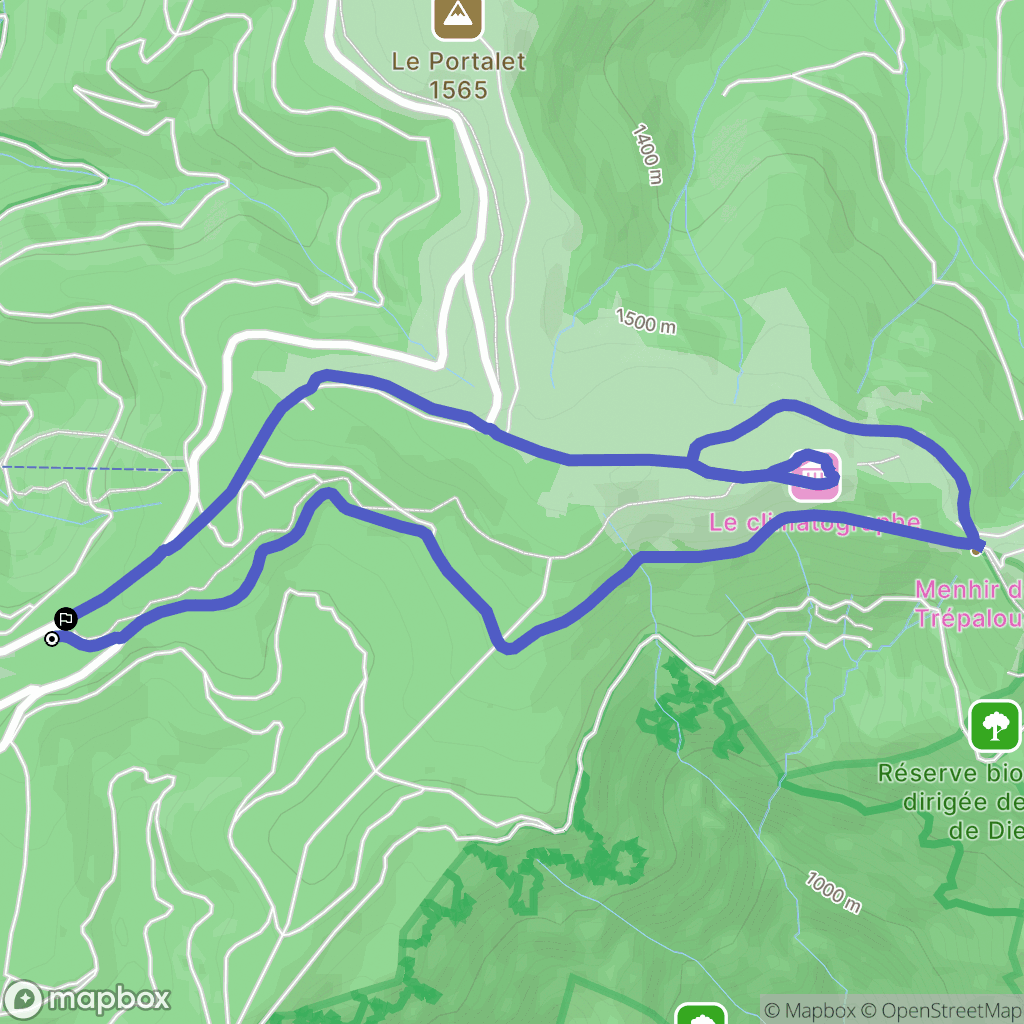 Val-d'Aigoual : carte du parcours de randonnée - France
