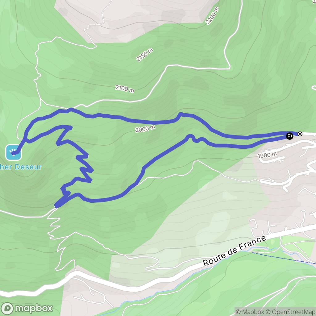 Montgenèvre : carte du parcours de randonnée - France