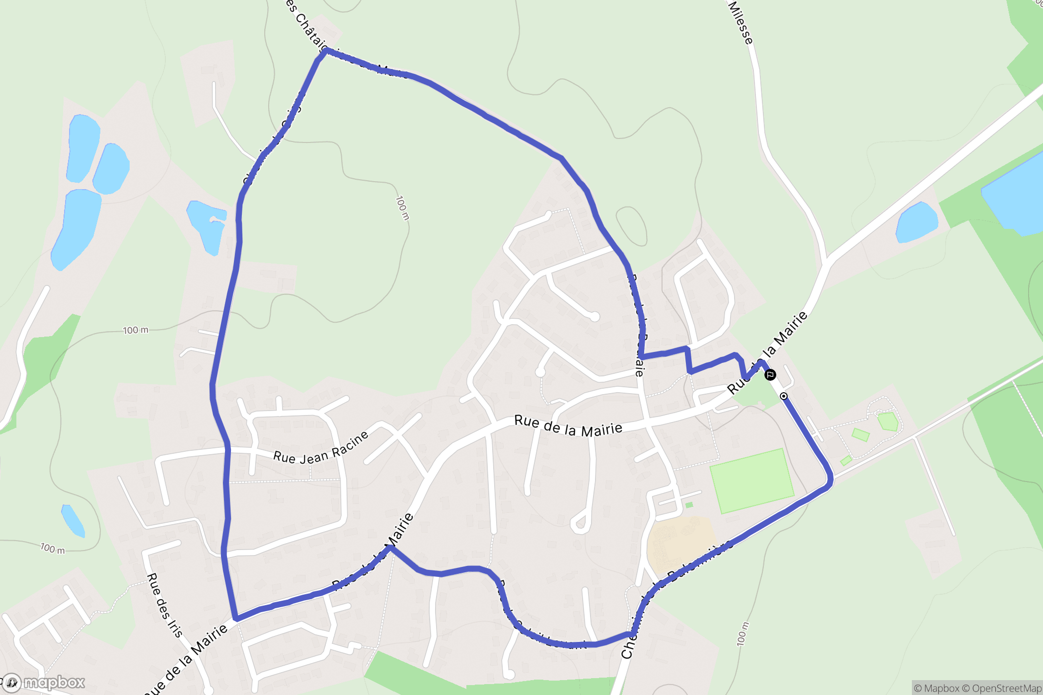Trangé : carte du parcours de randonnée - France