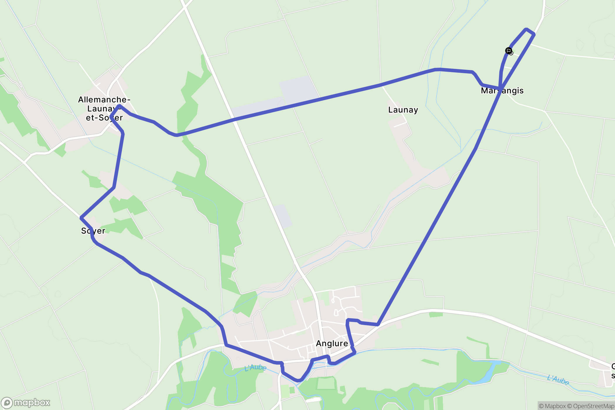 Marsangis : carte du parcours de randonnée - France